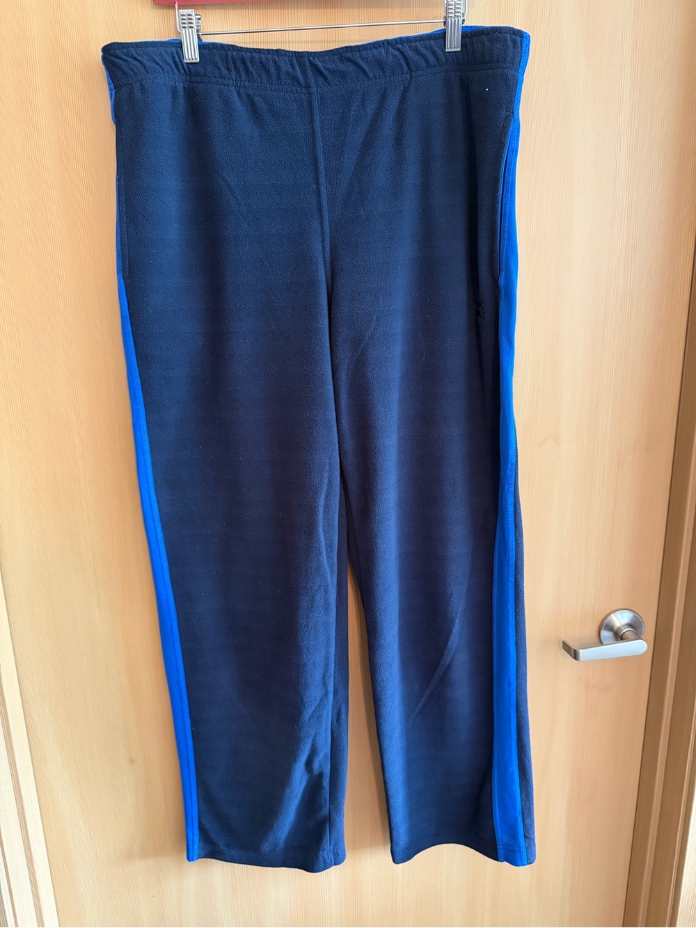STARTER Navy Track Pants with Royal Blue Side Stripe